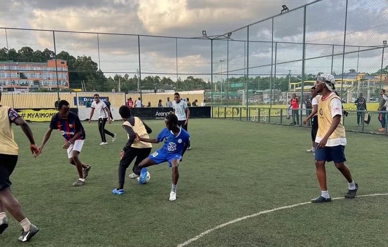 Players on the pitch at the Goal for Good tournament